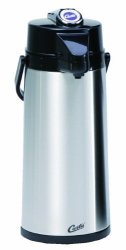 Wilbur Curtis Thermal Dispenser Air Pot 2.2L S.s. Body S.s. Liner Lever Pump - Commercial Airpot Pourpot Beverage Dispenser - TLXA2201S000 Each