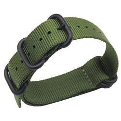 20MM Army Green Deluxe Premium Nato Style Sturdy Exotic Soft Nylon Sport Men's Wrist Watch Band Wristband