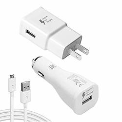 Adaptive Fast 15W Kit For Roku Express With Quick Charge Wall+car+microusb Cable Gives 2X Faster Charging White