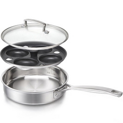 Le Creuset 3 Ply Stainless Steel Saute poach Pan 20 Cm Stainless Steel