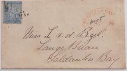 Cape Of Good Hope 1872 4D Ultaramrine Tied To St Helena Bay Cover With Manuscript Date
