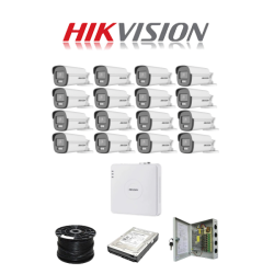 Hikvision 16CH Turbo HD Kit - HD Dvr - 16 X 1080P Colorvu Cameras - 40M Full Colour Night Vision - 1TB Hdd
