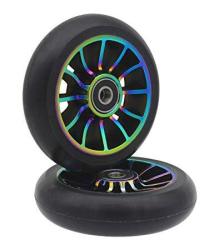 Pro Aibiku Stunt Scooter Wheel 100MM Replacement Wheels With ABEC-9 BEARING-2 Pcs A-colorful black
