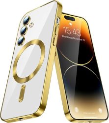 Magsafe Compatible Clear Case For Samsung S22 Plus - Gold