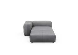 Sofa Daybed L Leather Dark Grey