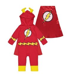 Warner Bros. Justice League Flash Toddler Boys' Hooded Costume Coverall & Cape 3T