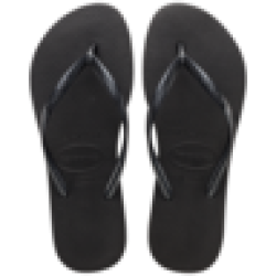 Havaianas Ladies Slim Black Sandals 33 34