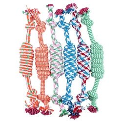 Dog Toy Pikolai Puppy Dog Pet Toy Cotton Braided Bone Rope Chew Knot New Random Color