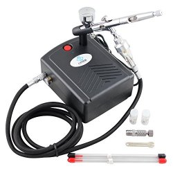 Ophir 100V-240V Airbrush Compressor Kit 3 Tips Dual-action Airbrush For Nail Art Temporary Tattoo Makeup Black