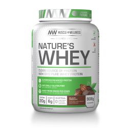 Muscle Wellness Natures Whey Protein 908G - 36 Servings - Superfood Enhanced Protein Chocolate
