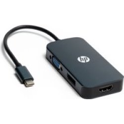 HP DHC-CT200 USB C To Hdmi|dp & Vga Adapter Black