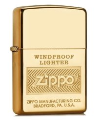 Zippo Wind-proof - Genuine - High Polish Brass - Includes 6 Spare Flints And 1 Spare Wick