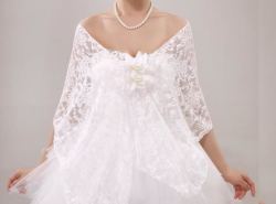 Elegant Lace Off-white Cream Bridal Bolero shawl wrap - Perfect For Formal Occasions