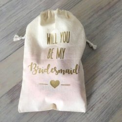 Be My Bridesmaid Drawstring Bags