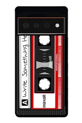 Cassette Tape Black And Red Personalized Google Pixel Black Rubber Phone Case Compatible With Google Pixel 6 Pro 6 Pixel 5 4A 5G 4A