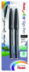 Pentel Arts Sign Pen Black Ink 2 Pack S520BP2A