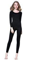 Vinconie Women Thermal Athletic Running Cycling Tights Sccop Neck Top Ultra Thin