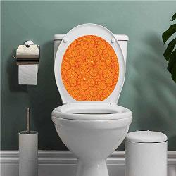 Thinkinghome Burnt Orange Toilet Seats Wall Stickers Removable Circle  Patterns In Fashion Trend Colors On Retro Dotted Background Decorative  Bathroom Decoration Decal Orange Yellow | Reviews Online | PriceCheck