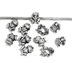European Style - Antique Silver - Frog - Charm Spacer Beads