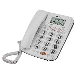 Richer-r Landline Telephone 2-LINE Corded Phone With Speakerphone Speed Dial Clear Sound Corded Phone With Caller Id Incoming Call Display Last Number Redial For