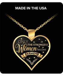 Hollywood & Twine Farmers Wife Necklace Farmers Daughter Gifts Only The Strongest Women Become Farmers Gold Plated Necklace