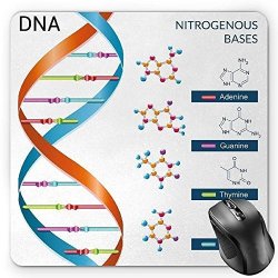 Bglkcs Educational Mouse Pad Dna Bases Chemistry Biochemistry Biotechnology Science Spiral Symbol Genetic Standard Size Rectangle Non-slip Rubber Mousepad Multicolor