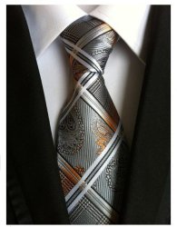 Qian Xin Ye Mens Polyester Silk Necktie - A075