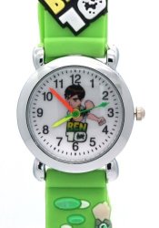 Timernall Original Round Case Cartoon BEN10 Quartz Green Watches