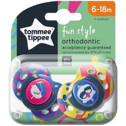 Tommee Tippee Closer To Nature Fun Style 2 Orthodontic Soothers