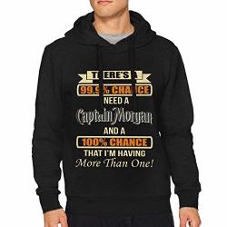 Mens There_s A 99 99_ Chance I Need A Captain Morgan Long Sleeve Casual Style Drawstring Sweater XL