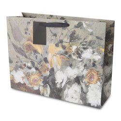 @home Gift Bag Floral Ochre & Grey Large