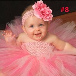 Keenomommy Girls Fancy Princess Double Layers Tutu Dress With Flower And Headbands - Color 8