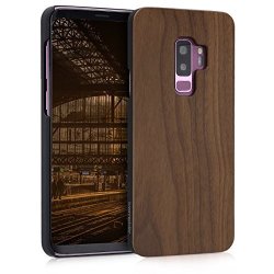 Kwmobile Wooden Case For Samsung Galaxy S9 Plus Case - Handy Cover Protection Case Made Of Wood In Walnut Dark Brown