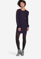 Dailyfriday Cold Shoulder Knit Dress in Navy