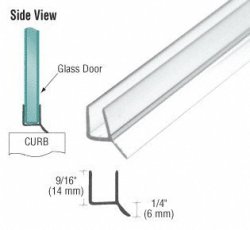 CRL Frameless Shower Door Seal For 3 8-INCH Glass 98-INCHES Long Can Be Cut Down