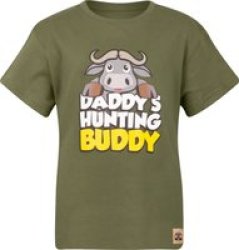 Sniper Africa Daddy& 39 S Hunting Buddy Kids Olive T-Shirt