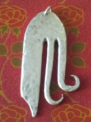 Fork Pendant. Silver Plated.