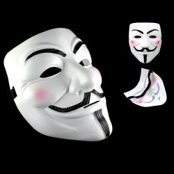 White Guy Fawkes V For Vendetta Anonymous Mask