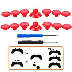 Mxrc Professional Replacement Repair Kit Swap Thumb Analog Sticks For PS4 Controller & Xbox One Controller Red