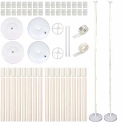Ourwarm 2 Sets Balloon Column Kit 63 In Height Balloon Arch Kit Base Stand And Pole And 36PCS Balloon Rings Balloon Tower Decorations For
