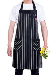 Apron Long Sleeve Waterproof Kitchen Chef Butcher Cooking Baking with Pocket BL