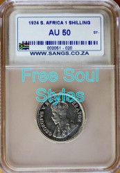 1924 1 Shilling Sangs Graded Au 50 - Catalogue Value R12 500.00