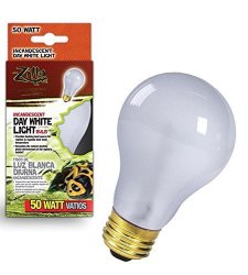 Zilla Reptile Terrarium Heat Lamps Incandescent Bulb Day White 50W