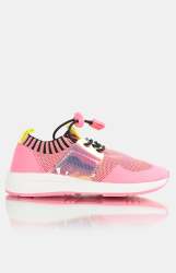 Girls Knit Sneakers - Pink - Pink UK 13