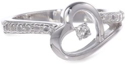 Sterling Silver 0.05 Cttw White Diamond Promise Ring