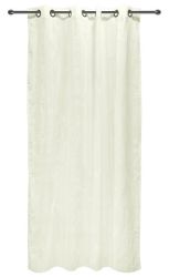 Easyhome Nostos Striped Solid Eyelet Curtain White