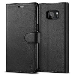 Vakoo Wallet Phone Case For Samsung Galaxy S7 Edge Premium Flip Case And Pu Leather Cover For Samsung Galaxy S7 Edge 5.5" Black S7 EDGE-5.5