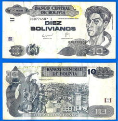 Bolivia 10 Bolivianos 1986 South America Banknote