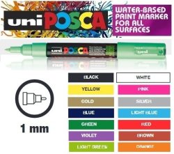 Uni Posca Paint Marker-0.7mm Tip Pc1mc - Pink