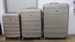 Set Of 3 Suitcases Travel Trolley Luggage Abs With Universal Wheels